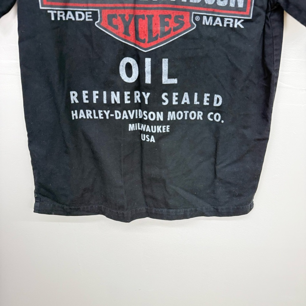 Harley-Davidson Black Short Sleeve Button Up Shirt C29 - Picture 3 of 7